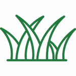 Lawn services icon with an illustrated depiction of green blades of grass