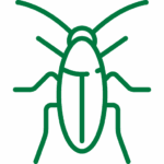 Fairway Lawns roach control services icon with an illustrated depiction of an cockroach